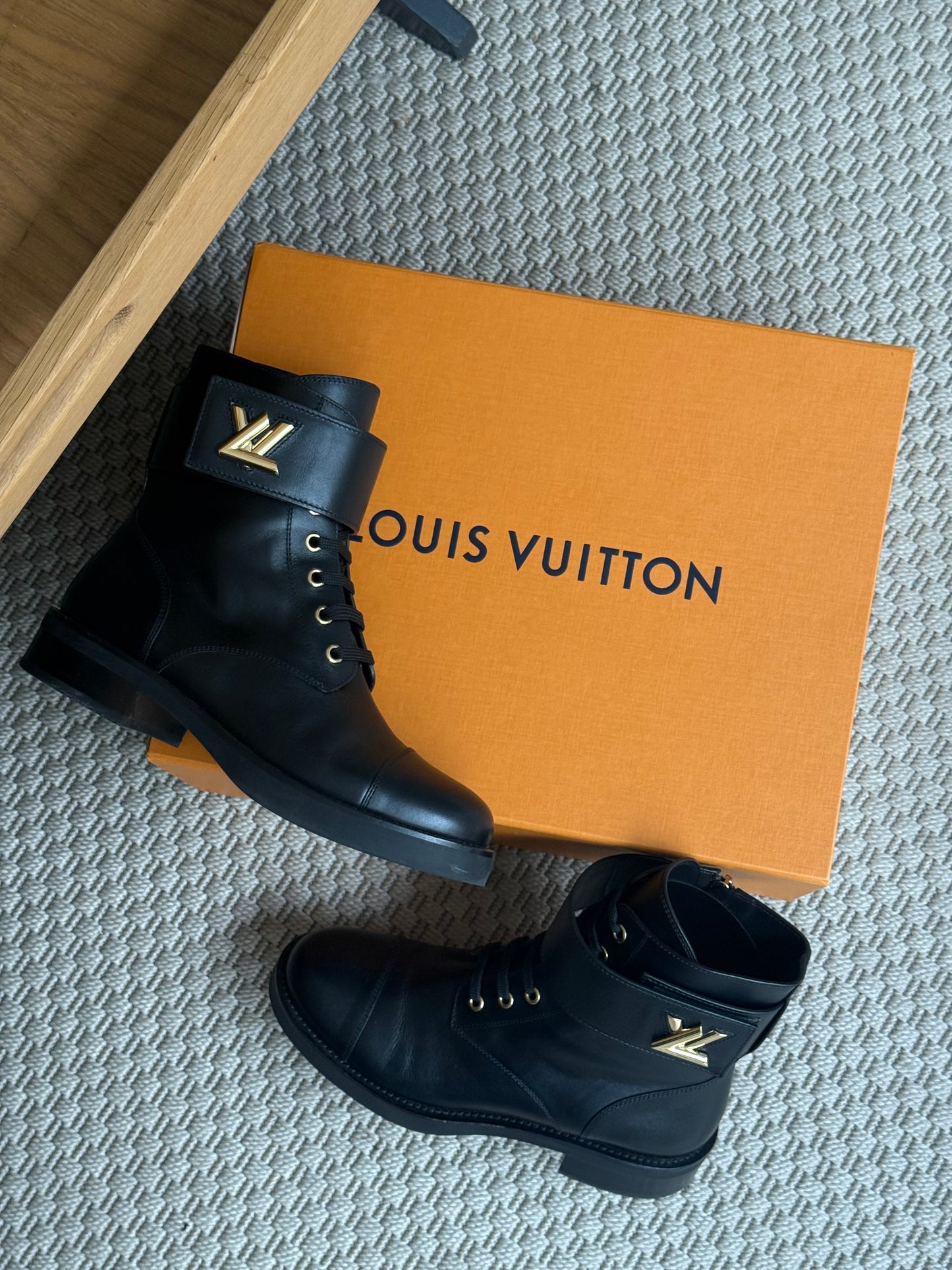 Louis Vuitton Black Wonderland Flat Ranger Boot-UK5