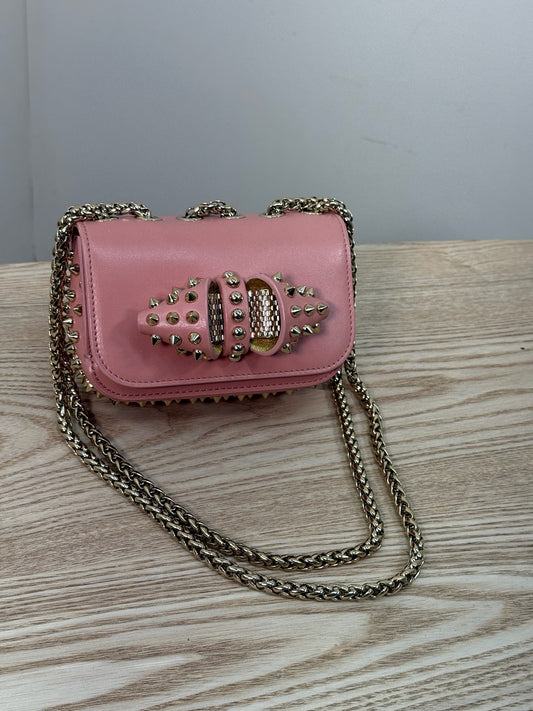 Chrisitan Louboutin Pink Leather Spiked Sweet Charity Bag - One Size