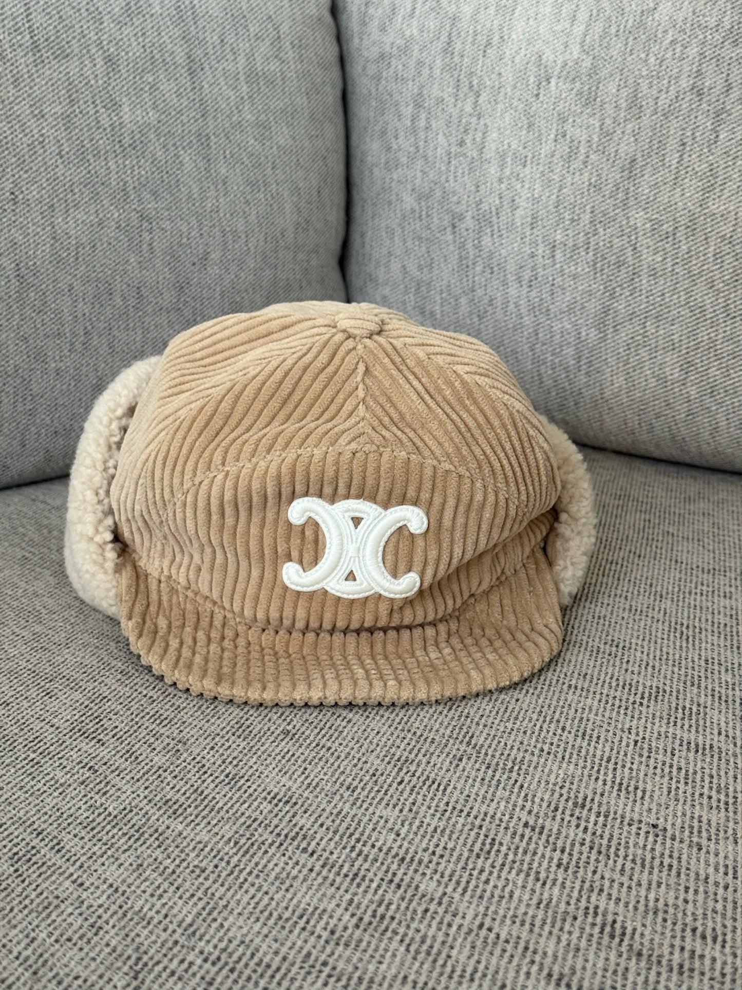 Celine Triomphe Shapka in shearling Hat