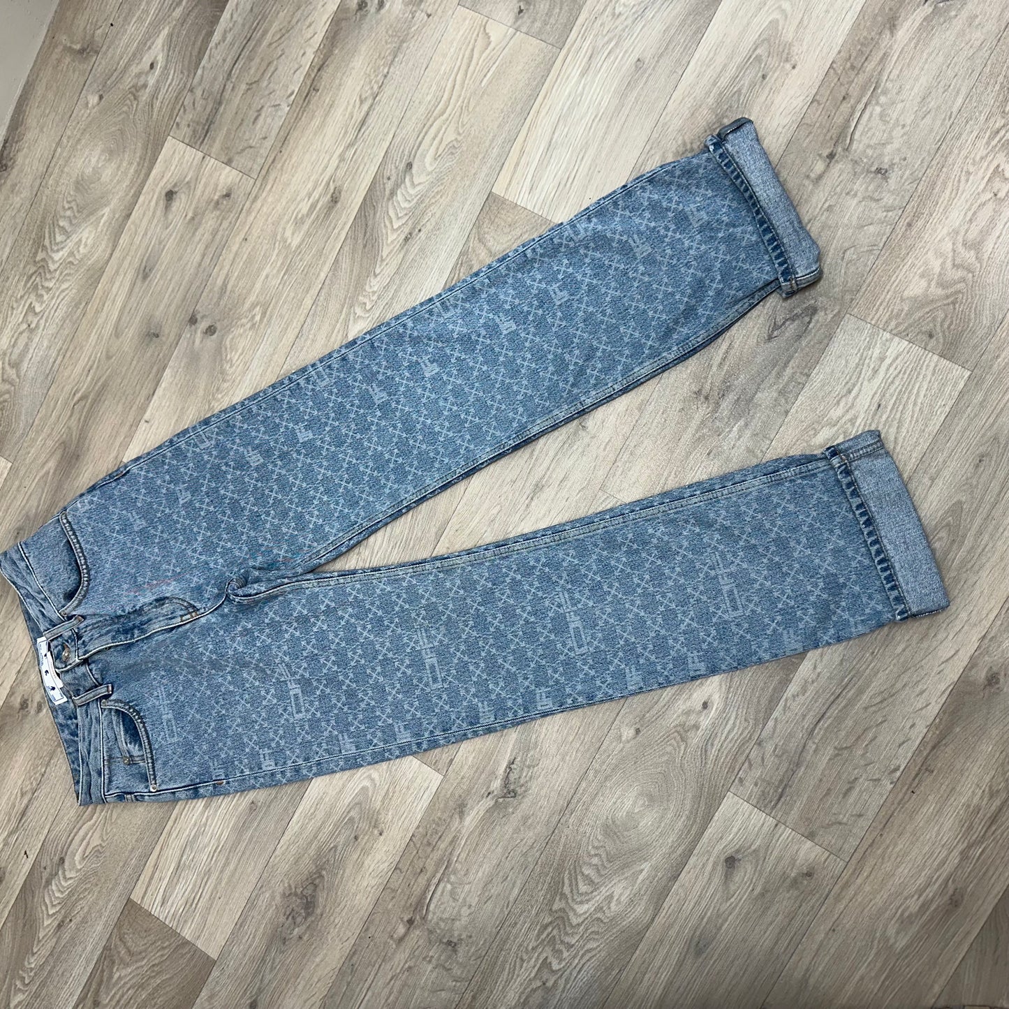 Off-White Denim Monogram Straight Jeans – W27