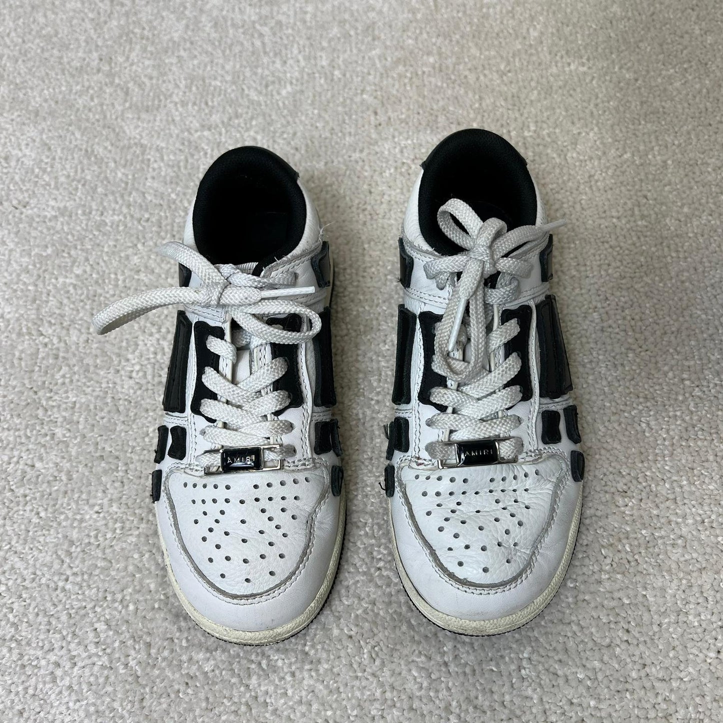 Kids Amiri White & Black Bone Trainers - EU 29