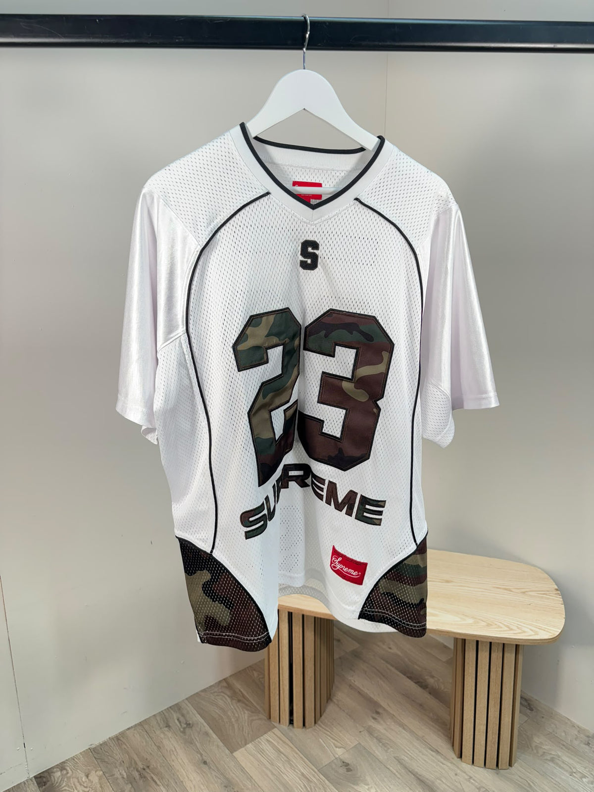 Supreme White Camo 23 Football Jersey - Large