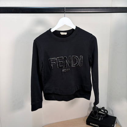 Fendi Black Logo Cropped Jumper – UK6