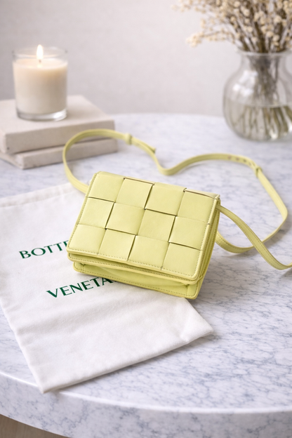 Bottega Veneta Lime Cassette Leather Bag