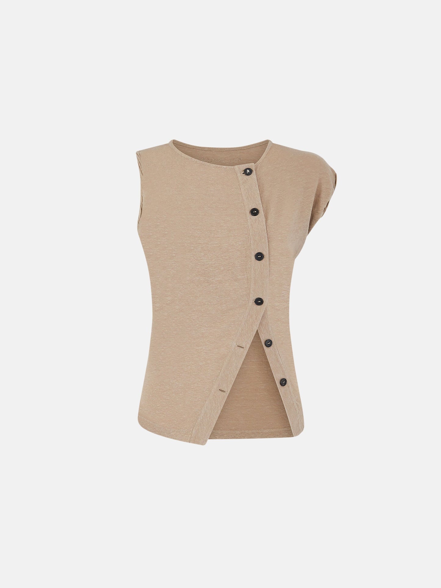 The Attico Beige Button Up Detailed Sleeveless Top - IT 42/M-L