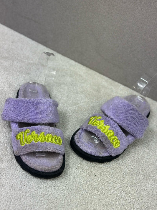 Kids Versace purple towelling logo Slider (EU 34)