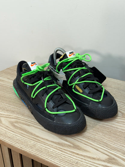 Nike X Off-White Nike Blazer Low Off-white Black Electro Green - Uk 8