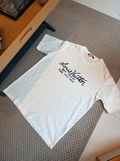 Louis Vuitton White Embroidered Signature T-Shirt – XXL