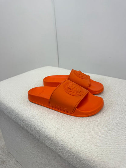 Kids Versace Orange Medusa Slider - EU 35 UK 2.5