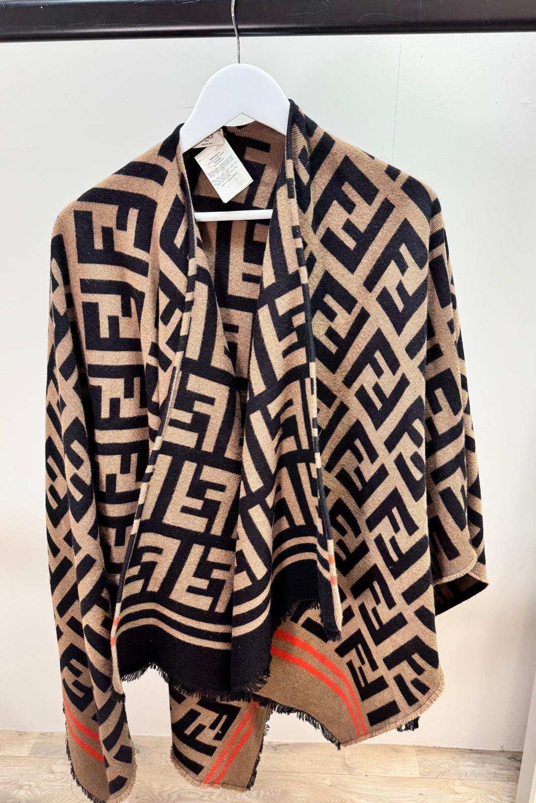 Fendi Brown FF Poncho Cape