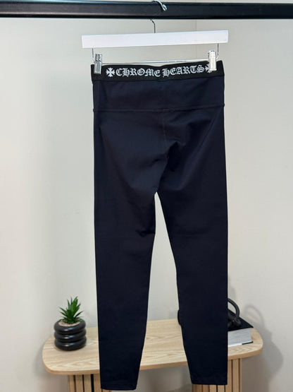 Chrome Hearts Black Logo Waist Leggings - Medium
