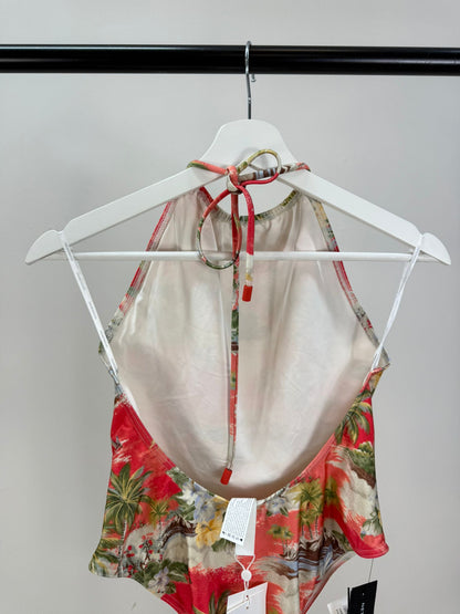 Zimmermann Orange Hawaii Swimsuit New In Tags Size 2/ UK 12