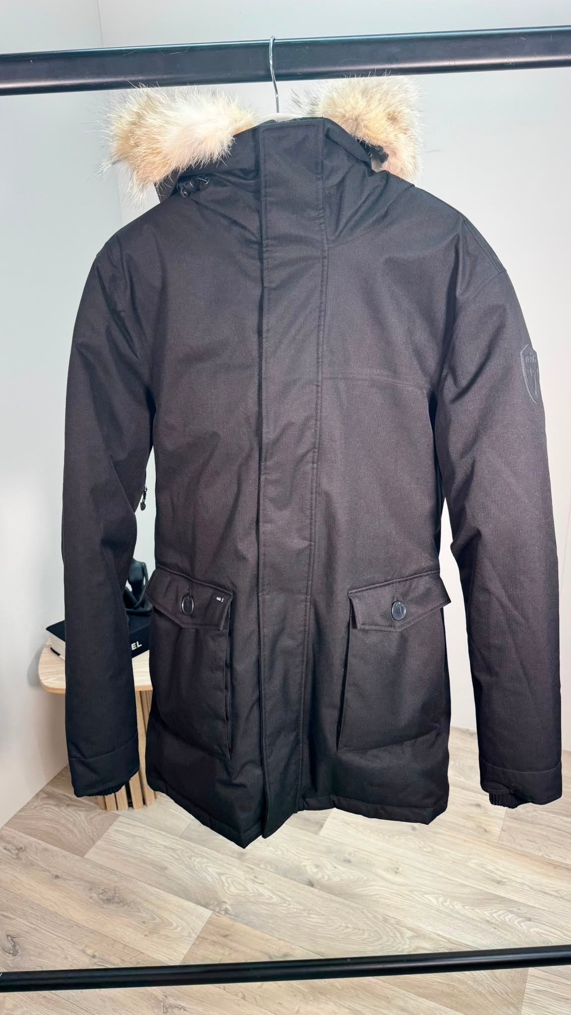 Nobis Yves Black Removable Fur Hood Parka Coat – Medium