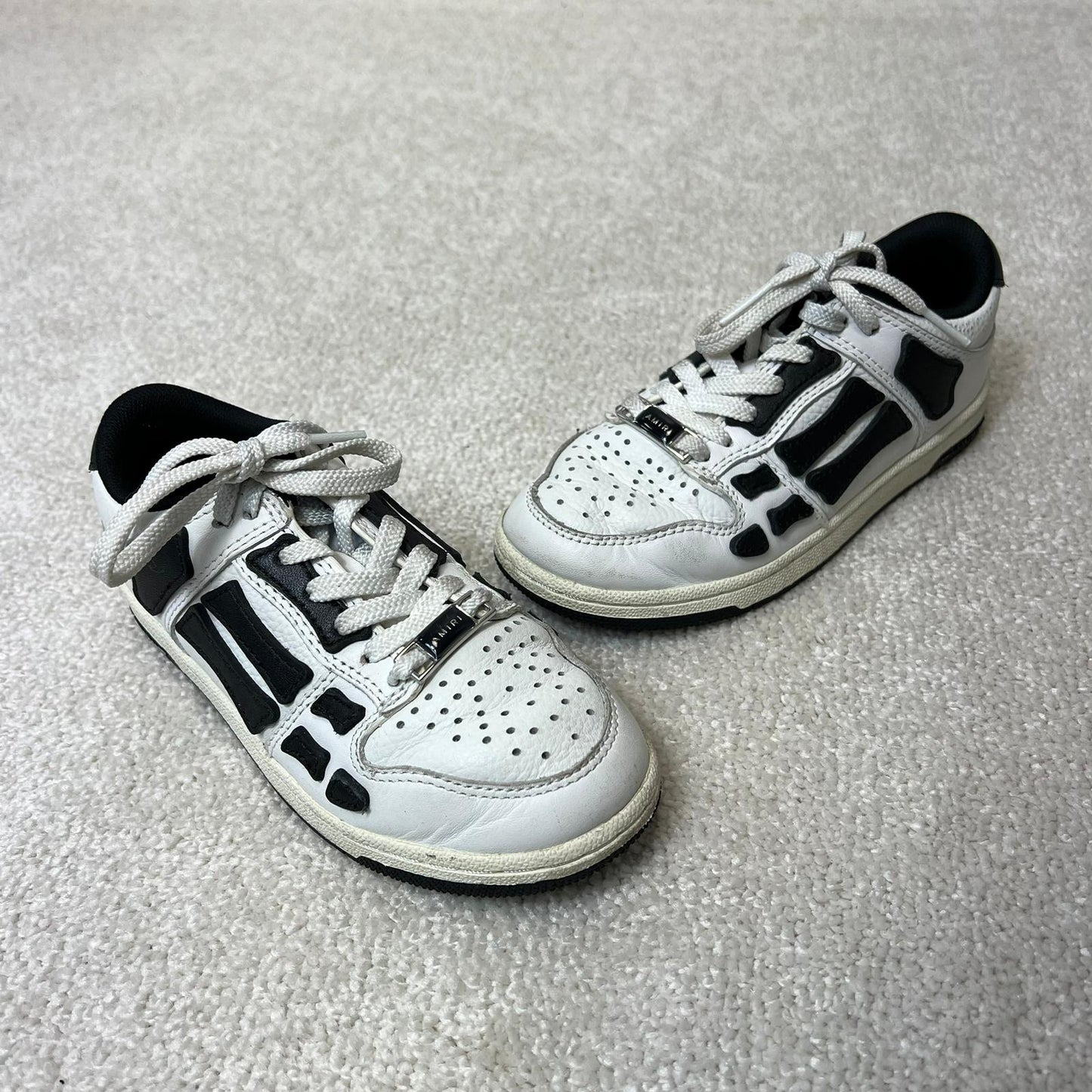 Kids Amiri White & Black Bone Trainers - EU 29