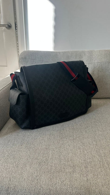 Gucci Navy Red GG Supreme Baby Changing Bag