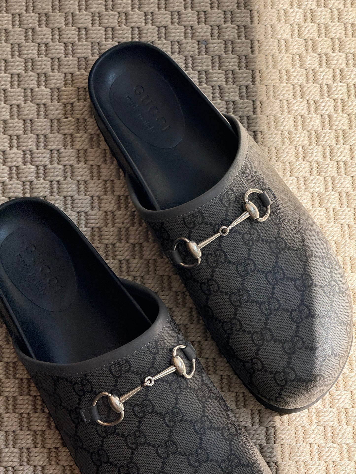 Gucci GG Horsebite Slider Mules- UK 10 Brand New