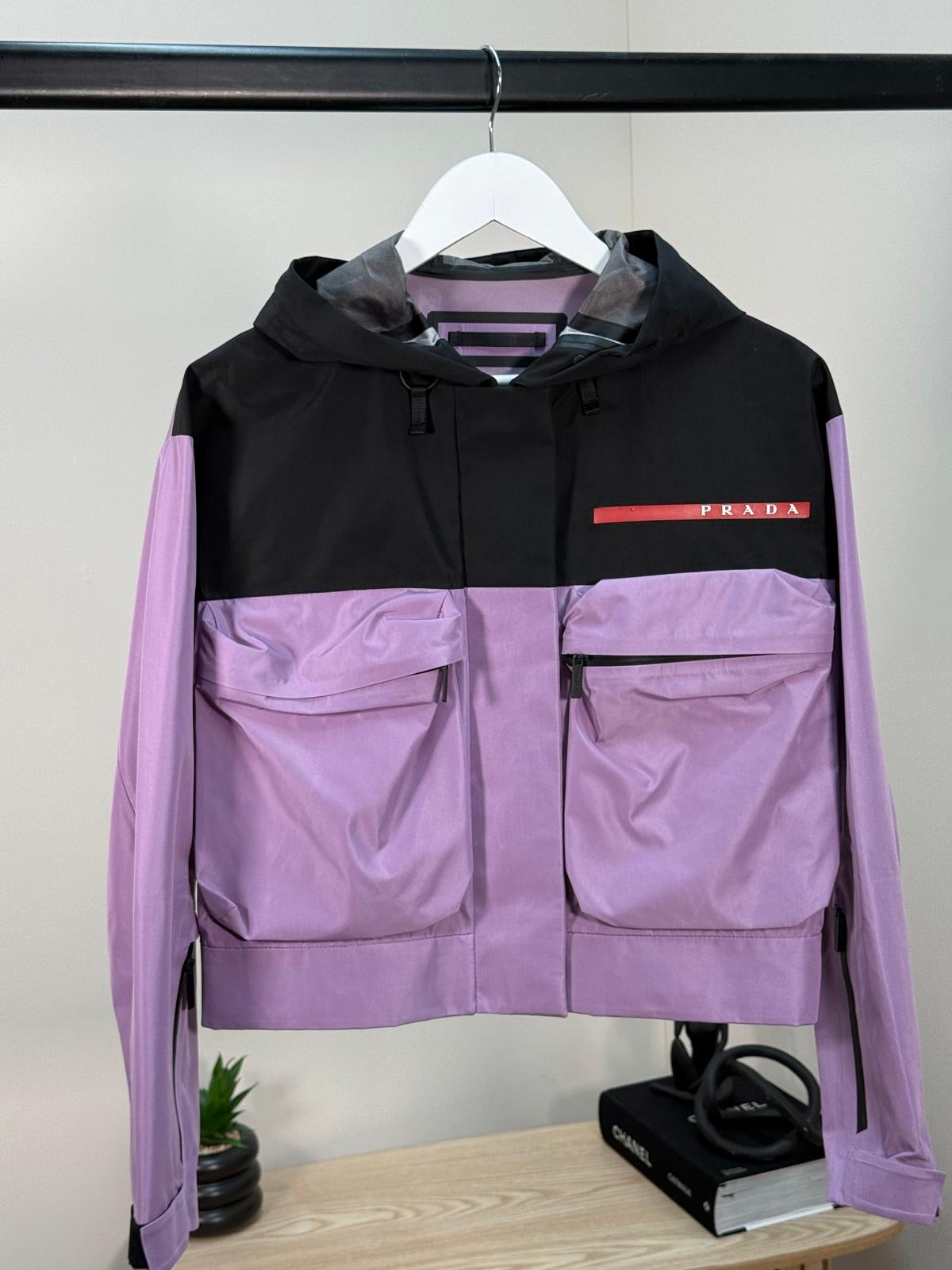 Prada Purple Linea Rossa Cropped Jacket - Medium