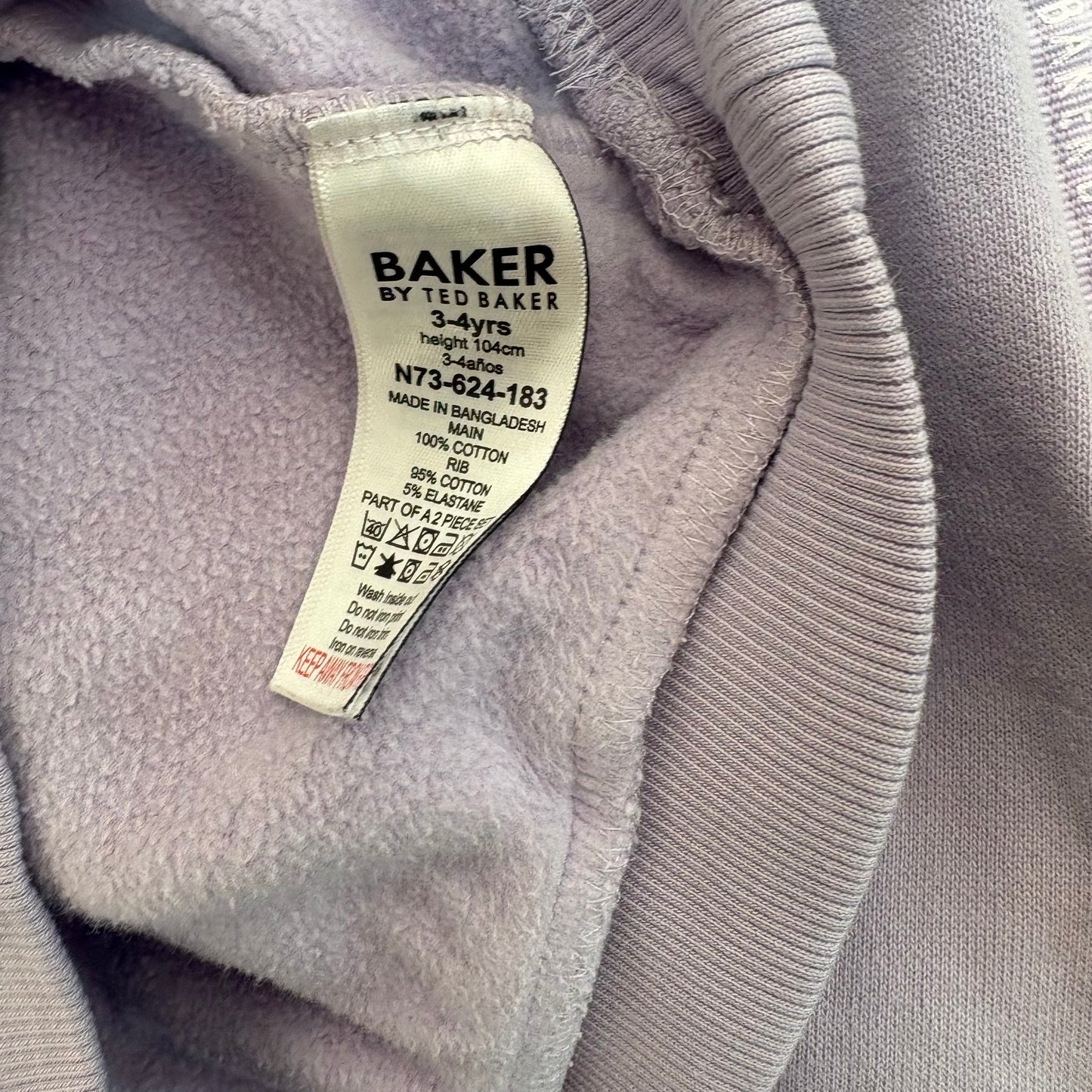 Kids Ted Baker Purple Silver Logo Bow Shoulder Tracksuit – Age 3-4
