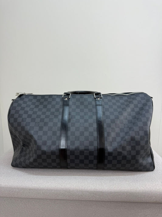 Louis Vuitton Damier 55 Bandouliere Keepall Travel Bag