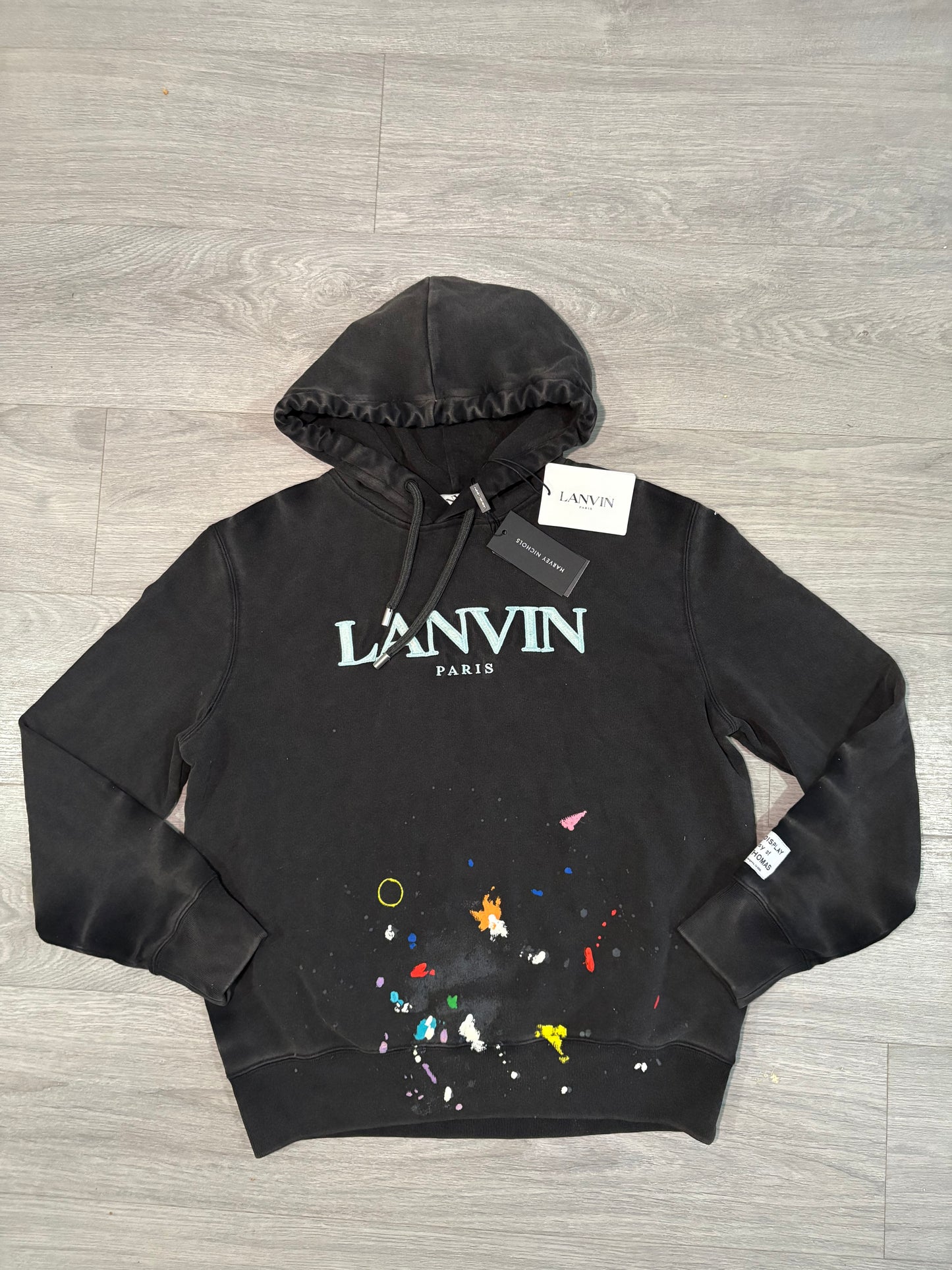 Lanvin X Gallery Dept Black Paint Splash Hoodie – New In Tags Large