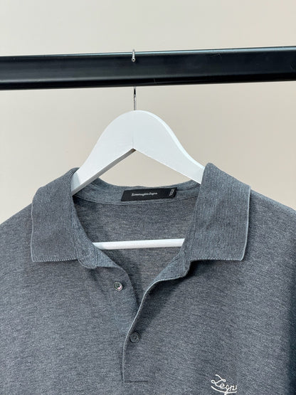 Zegna Grey Logo Polo T-Shirt - XXL