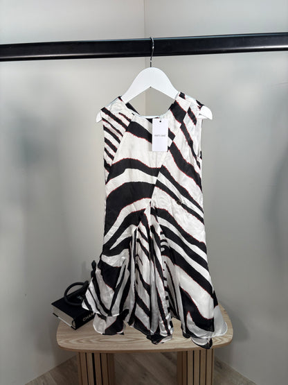 Kids Roberto Cavalli Black & White Silk Stripe Zebra Dress – New In Tags Age 5