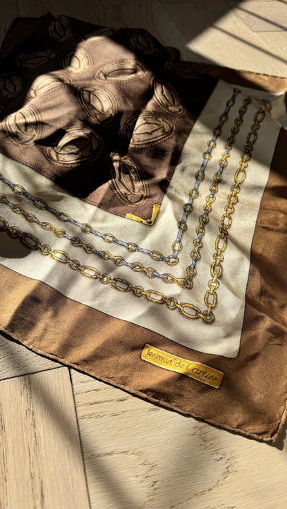 Cartier Les Must De Cartier Chains Interlock Silk Scarf – 84 x 84 cm