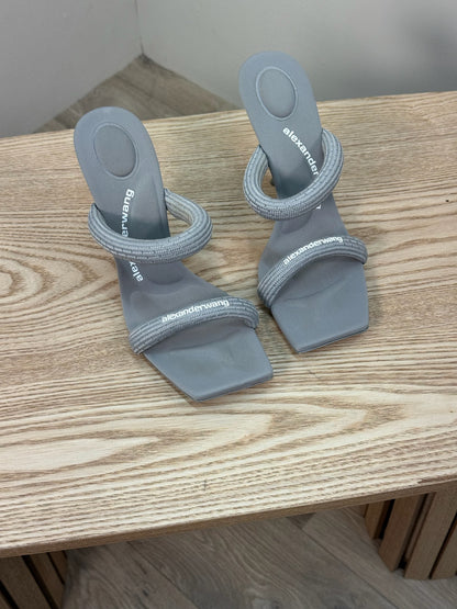 Alexander Wang Gray Julie 105mm Nylon Tubular Heeled Sandals - UK 5.5