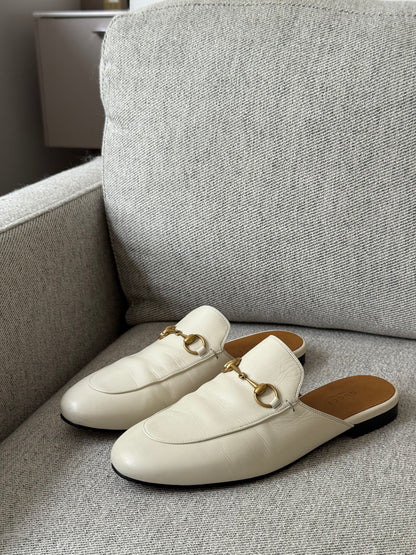 Gucci Cream Princetown Slider -UK 5.5