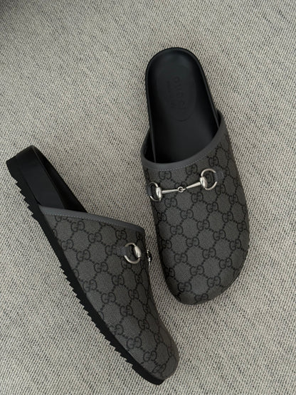 Gucci GG Horsebite Slider Mules- UK 10 Brand New