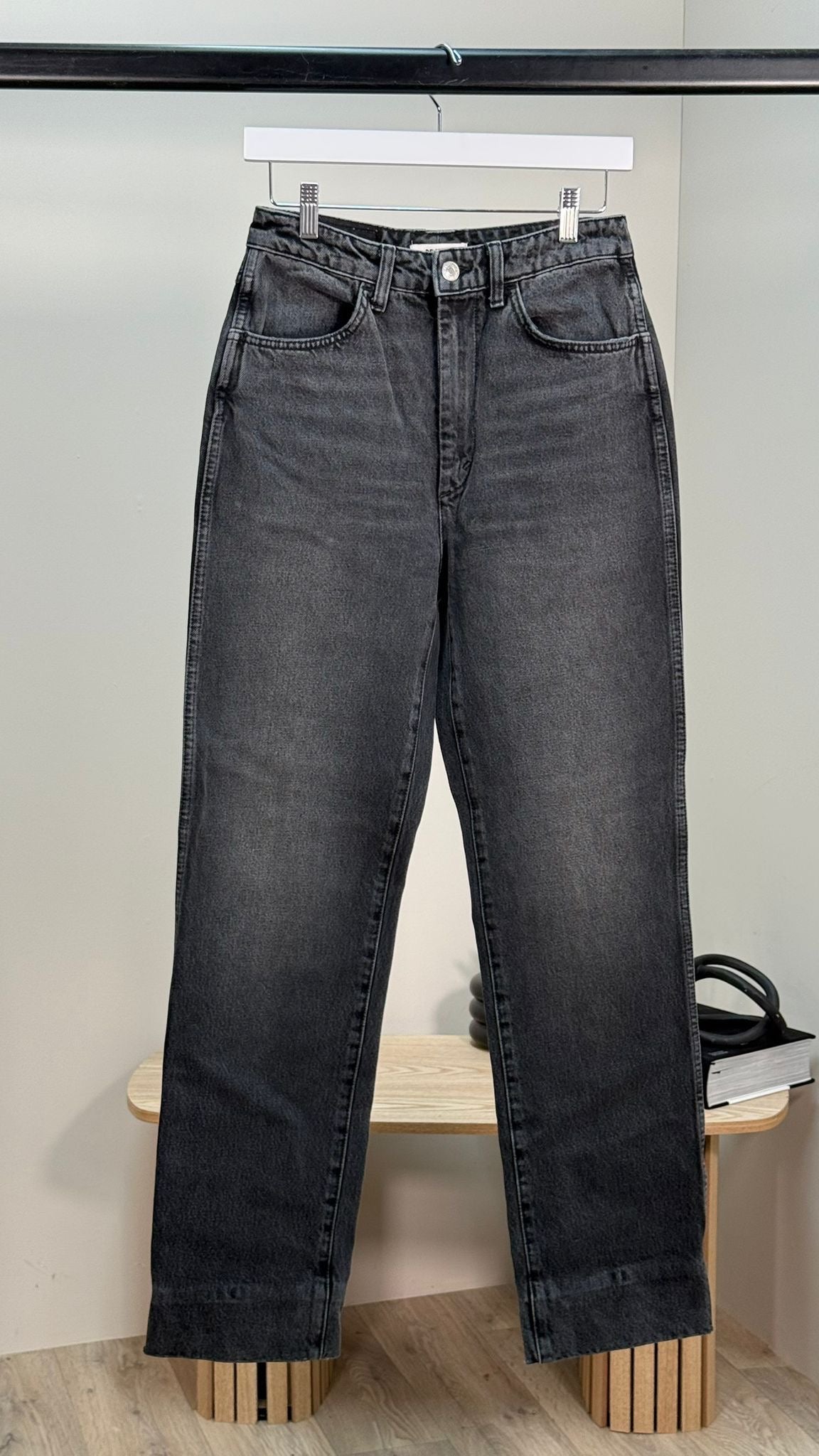 Re/Done Black Denim Straight Leg Jeans - 27