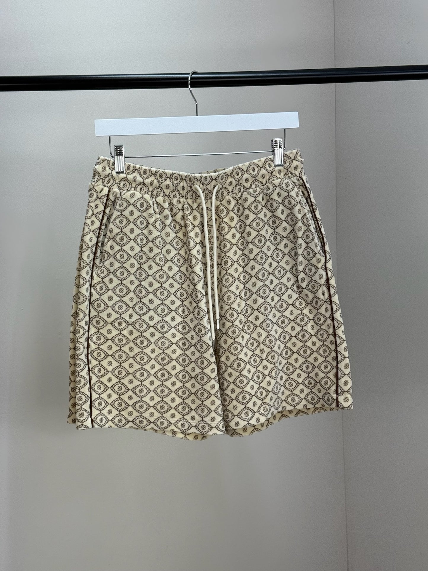 Drole De Monsieur Beige And Brown Zip Up Jacket and Shorts Set - Large