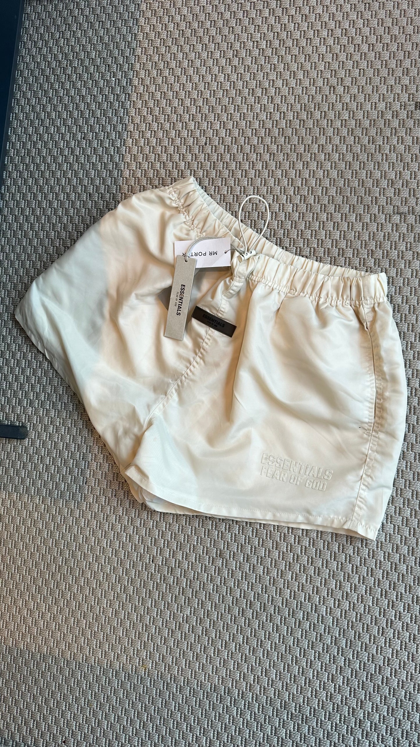 Essentials Cream Nylon Shorts – New In Tags Large