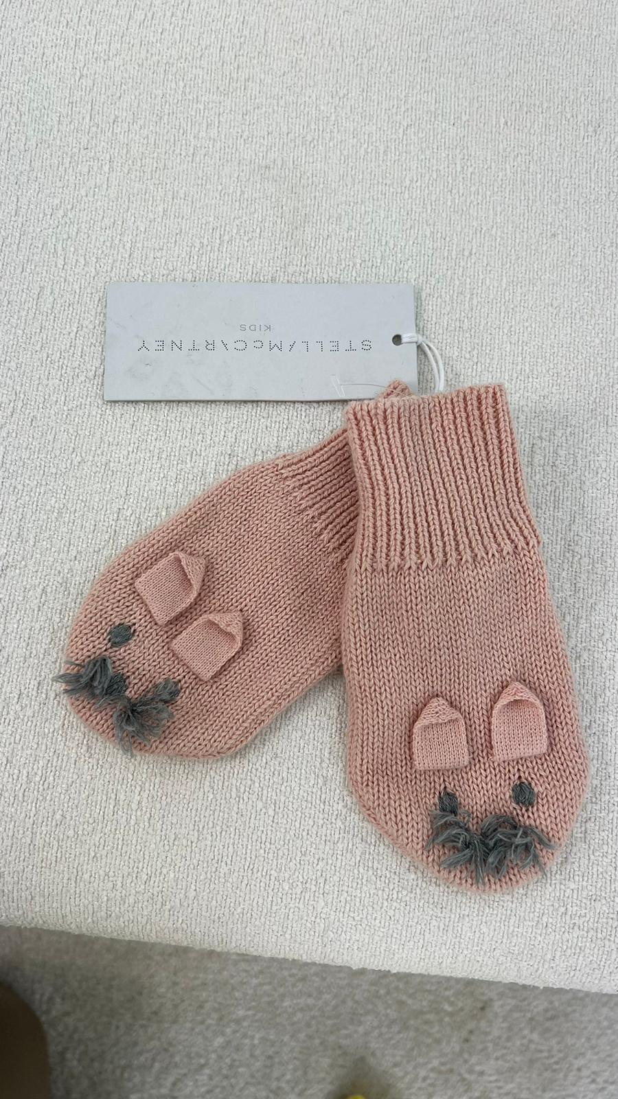Kids Stella McCartney Pink Knitted Mittens