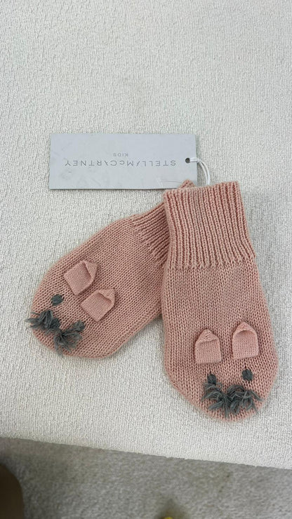 Kids Stella McCartney Pink Knitted Mittens