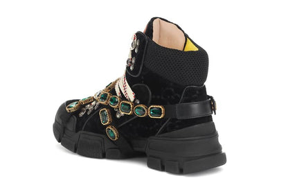 Gucci Black Crystal Velvet Flashtreck Chunky Boots – EU 37.5 / UK 4.5