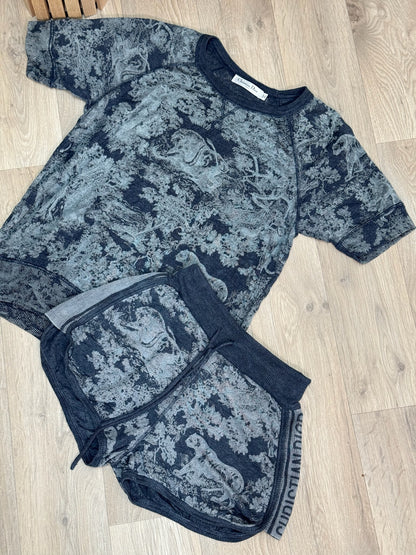 Dior Grey Toile De Jouy Motif Set - UK 8