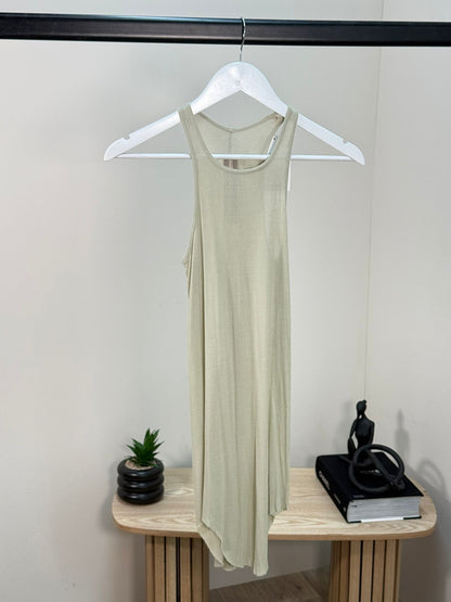 Rick Owens Sage Ribbed cotton tank top - New In Tags IT 40-M
