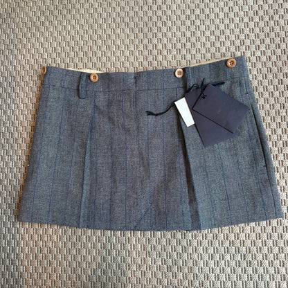 Prada Blue Pinstriped Mini Skirt, Brand New  - IT 38/S-M