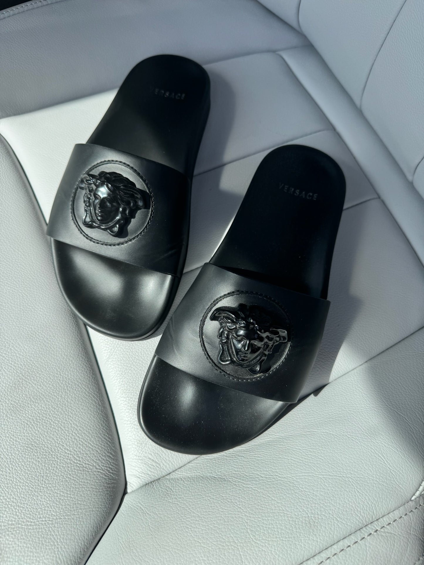 Versace Black Medusa Pool Slides - UK 6