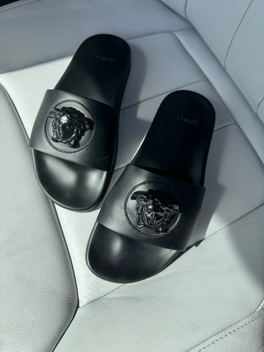 Versace Black Medusa Pool Slides - UK 6