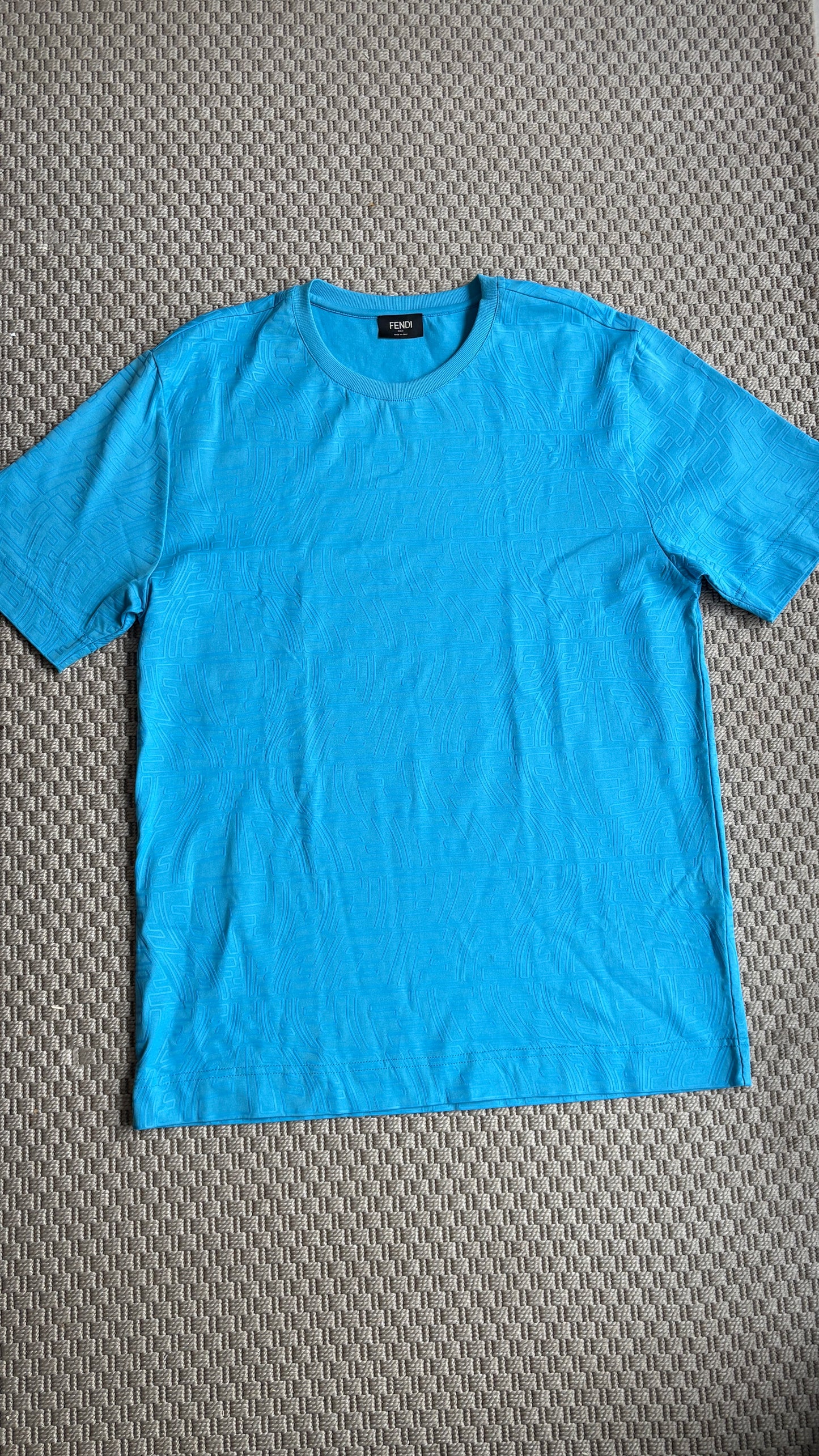 Fendi Blue FF Logo T-Shirt – UK Small