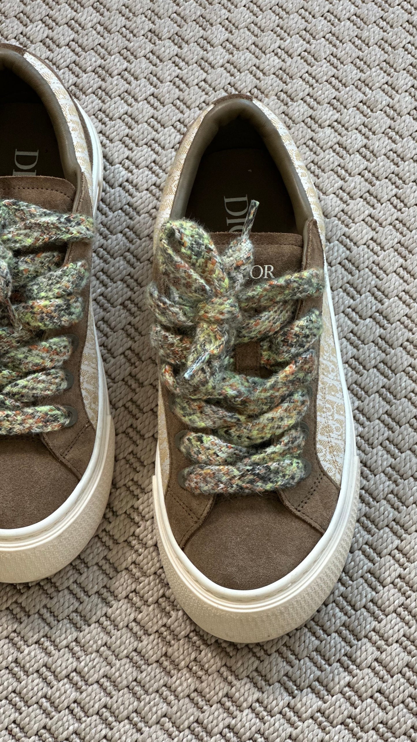 Dior B33 Khaki Oblique Suede Trainers – UK 8