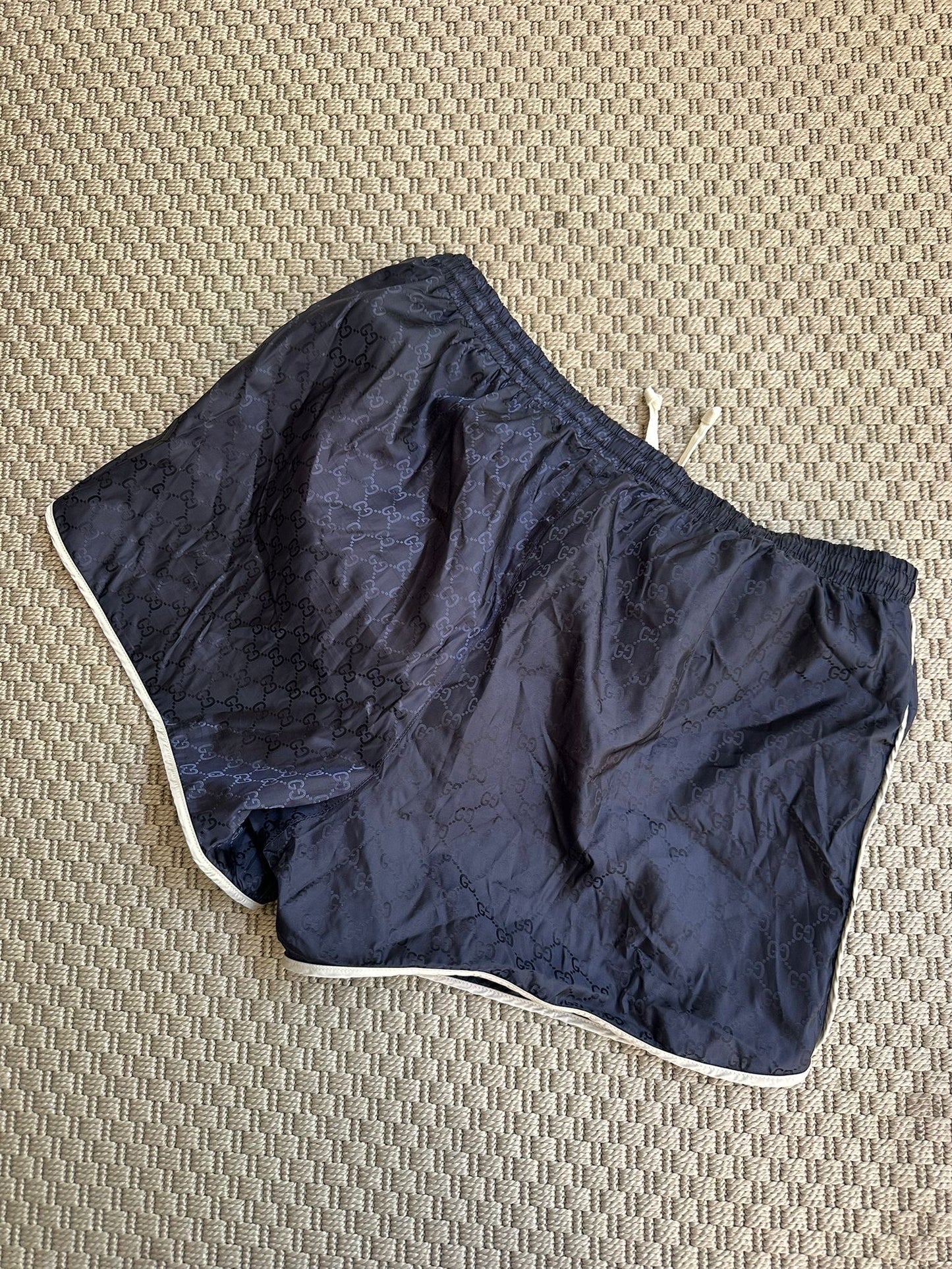 Gucci Navy GG Monogram Print Swim Shorts - 52/XL