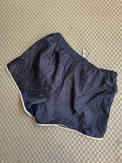 Gucci Navy GG Monogram Print Swim Shorts - 52/XL