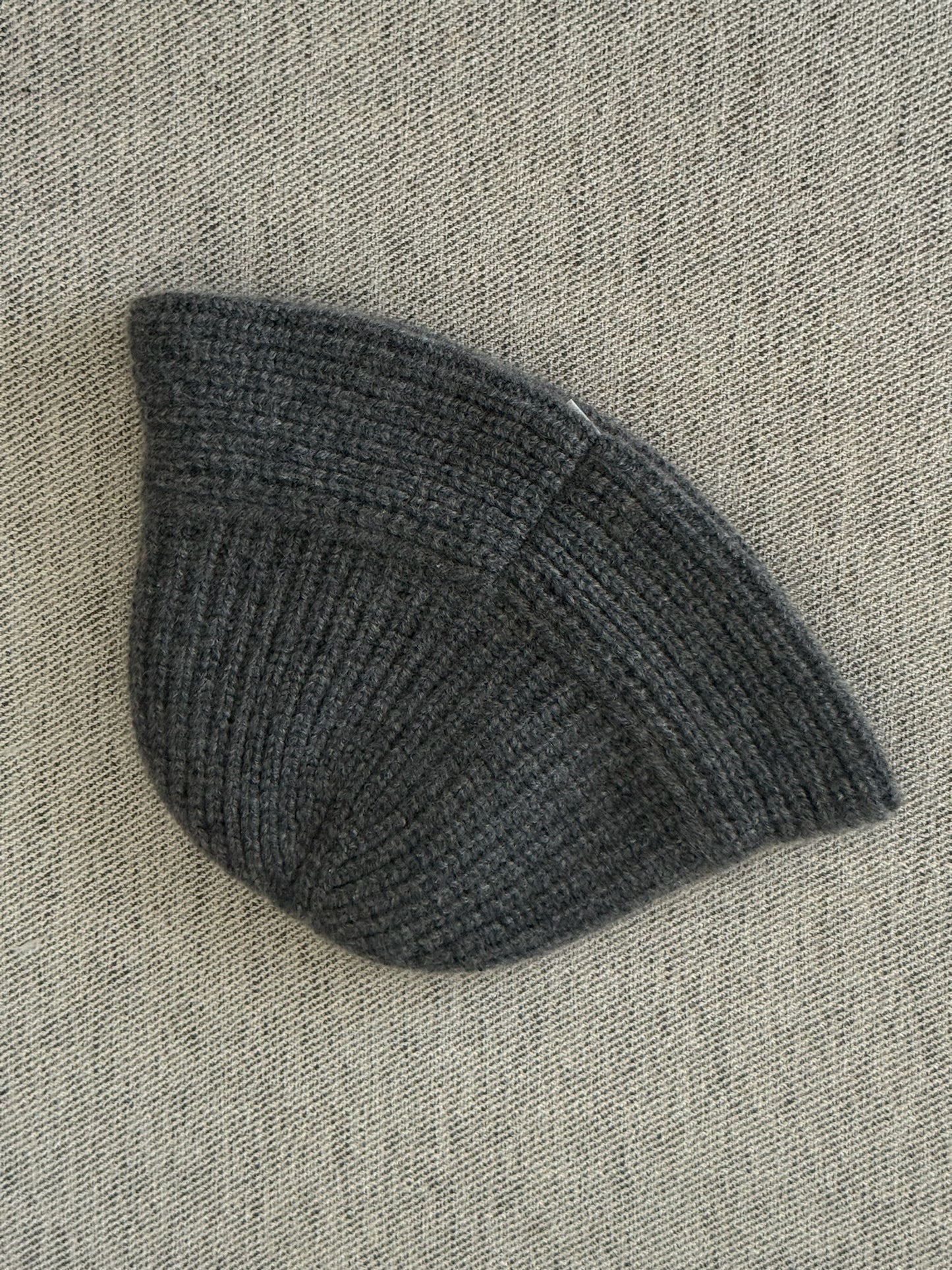 Celine Grey Triomphe Alpaca Wool Crochet Hat - One size