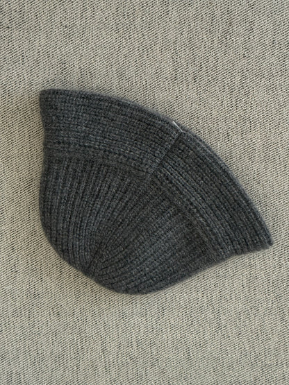 Celine Grey Triomphe Alpaca Wool Crochet Hat - One size