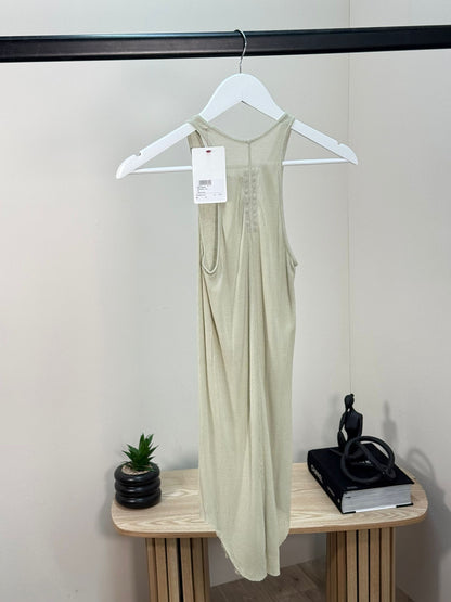 Rick Owens Sage Ribbed cotton tank top - New In Tags IT 40-M