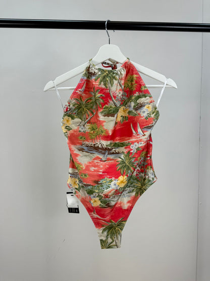 Zimmermann Orange Hawaii Swimsuit New In Tags Size 2/ UK 12