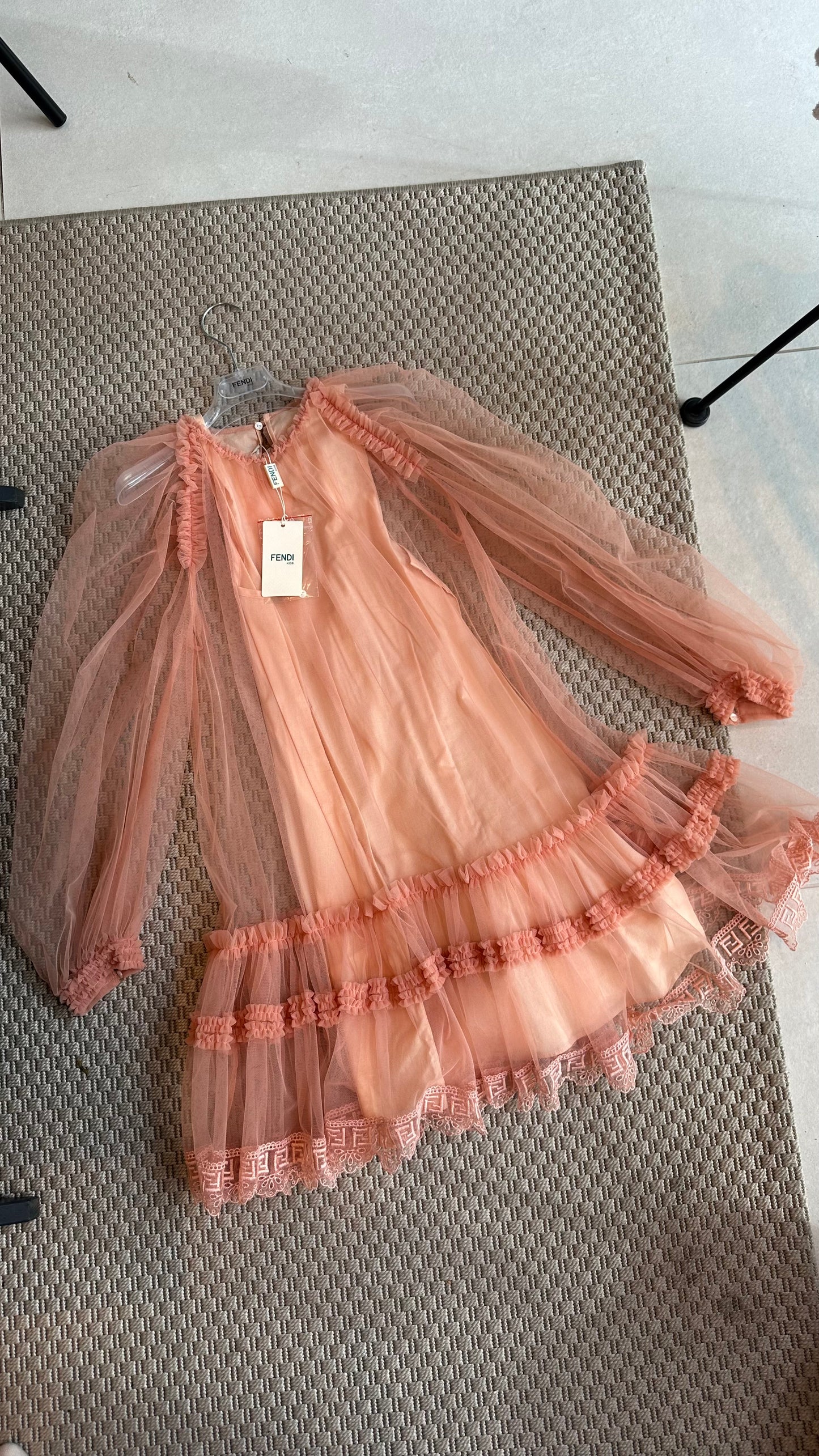 Kids Fendi peach dress , brand new - Age 10